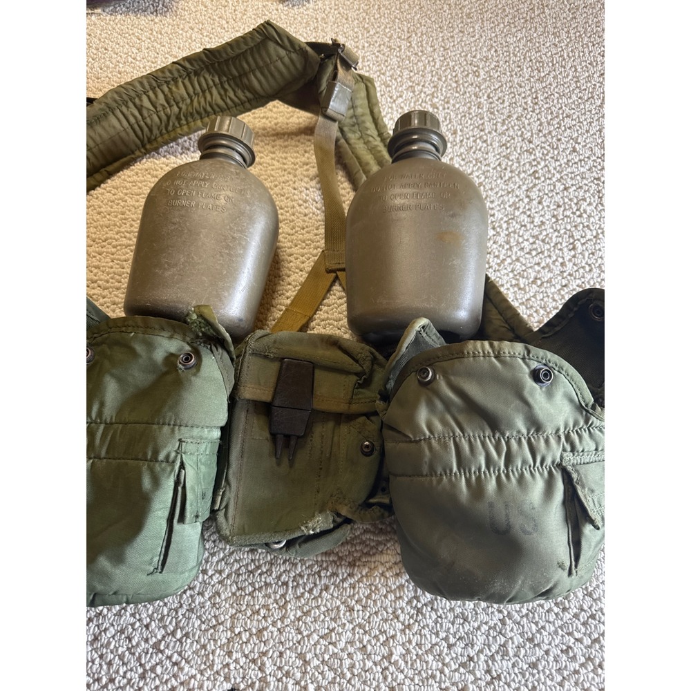 US Military ALICE Web Gear Set Olive Drab Green Size Large Vintage Tactical Belt